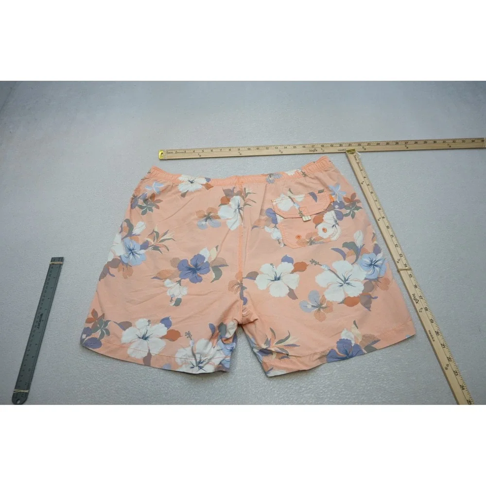 Tommy Bahama Relax Swim Trunks Mens XL Peach Floral Hawaiian Shorts Excellent